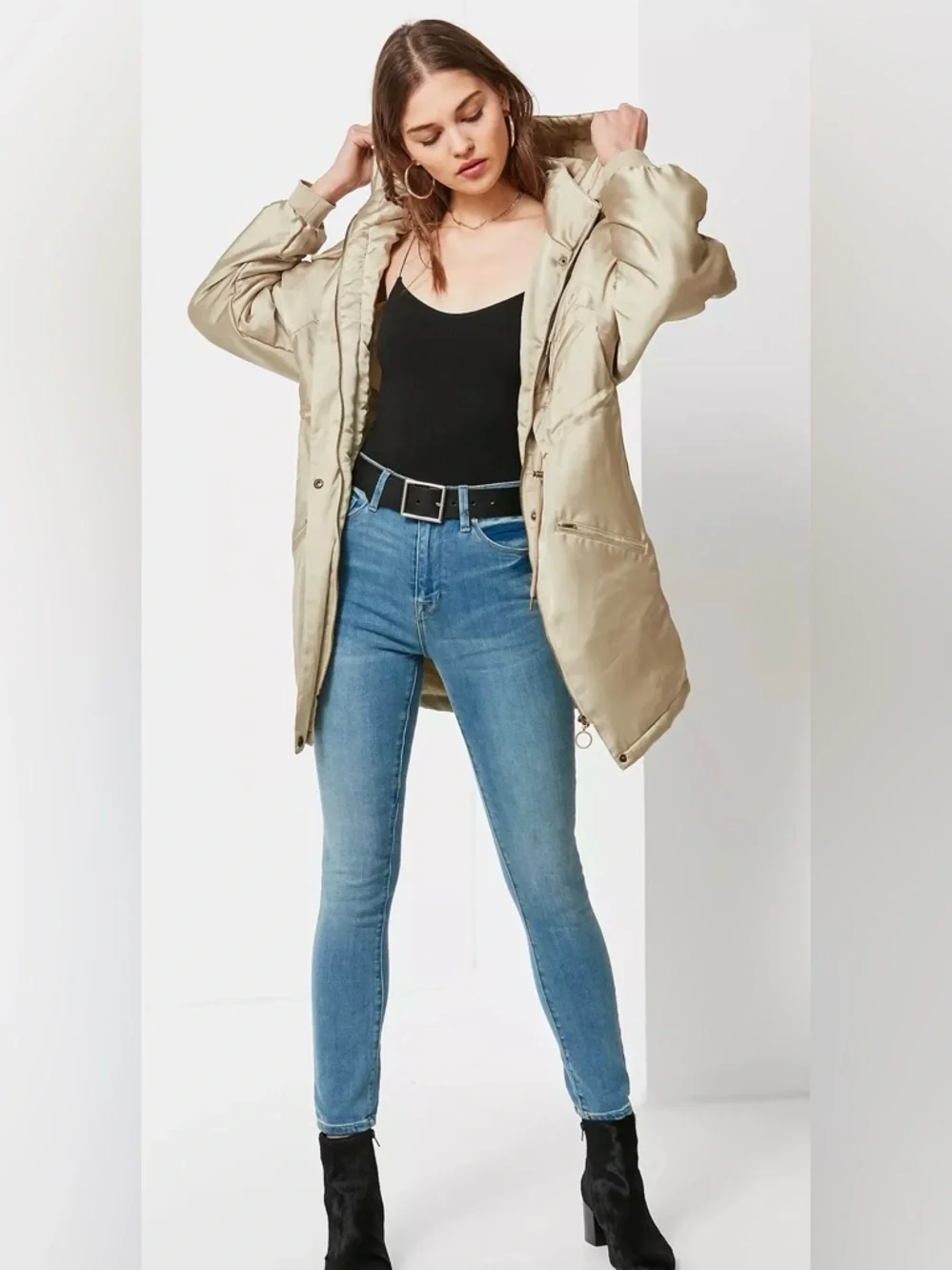 Urban Outfitters Mirabelle Satin Parka